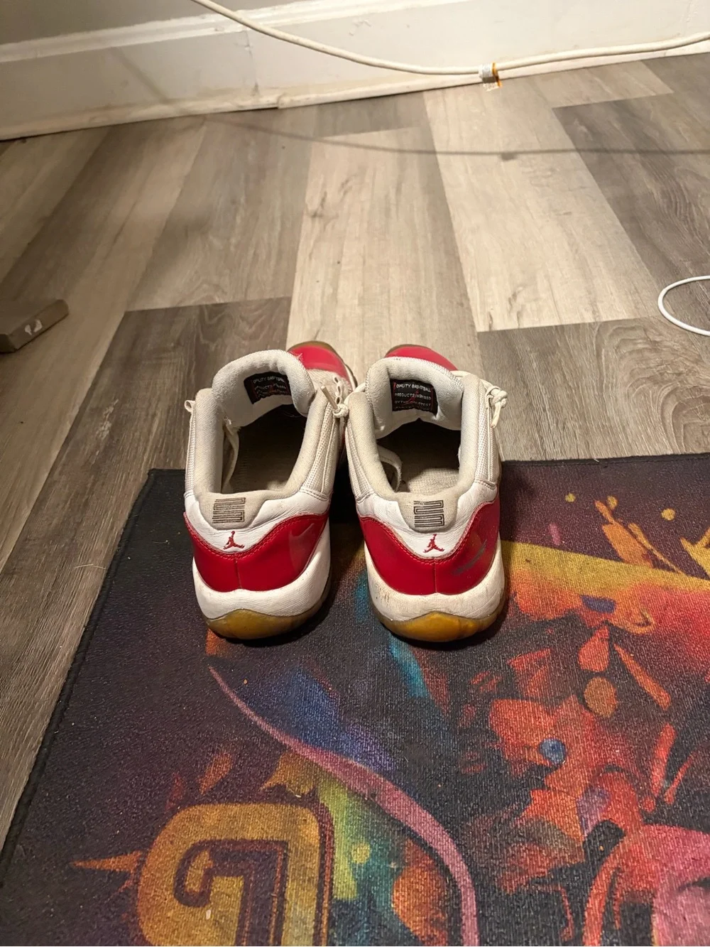 Kids Red and Cream Athletic Shoes size 7y- Jordan Style